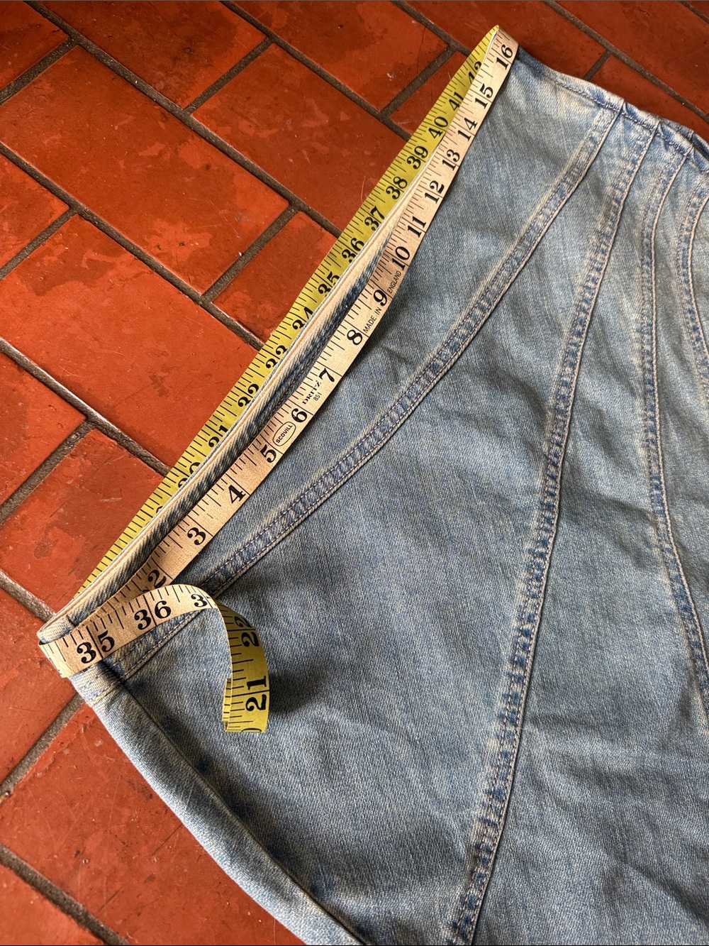 Blue Denim pilcro (Anthropologie)Midi Skirt with Front Slit, 10 super cute!! - Picture 8 of 8